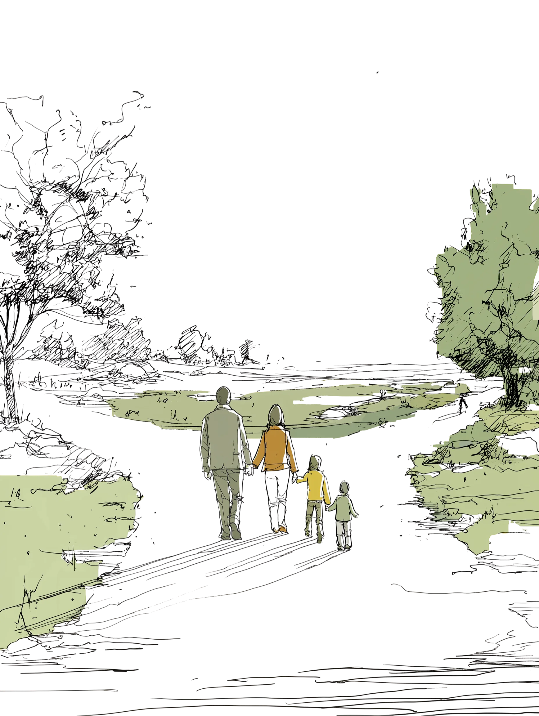 A family comes to a fork in the road, showing the importance of Purpose, Relationships, and Legacy.